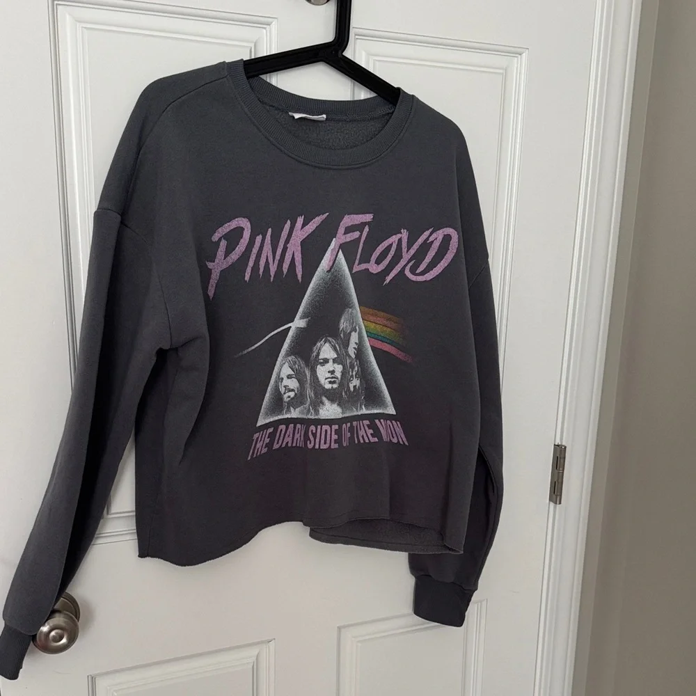 Pink Floyd Gray Vintage Cropped Sweatshirt